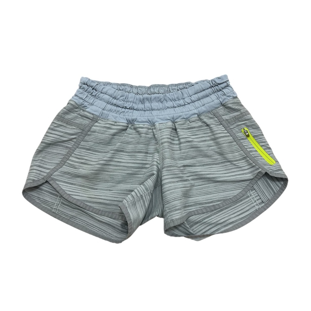 Lululemon Shorts Womens 4 Gray Striped Performance Athleisure Running